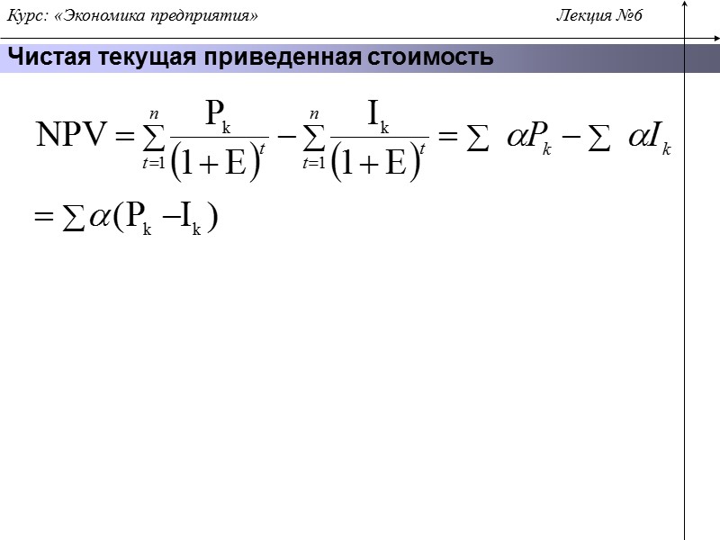 Чистая текущая приведенная стоимость